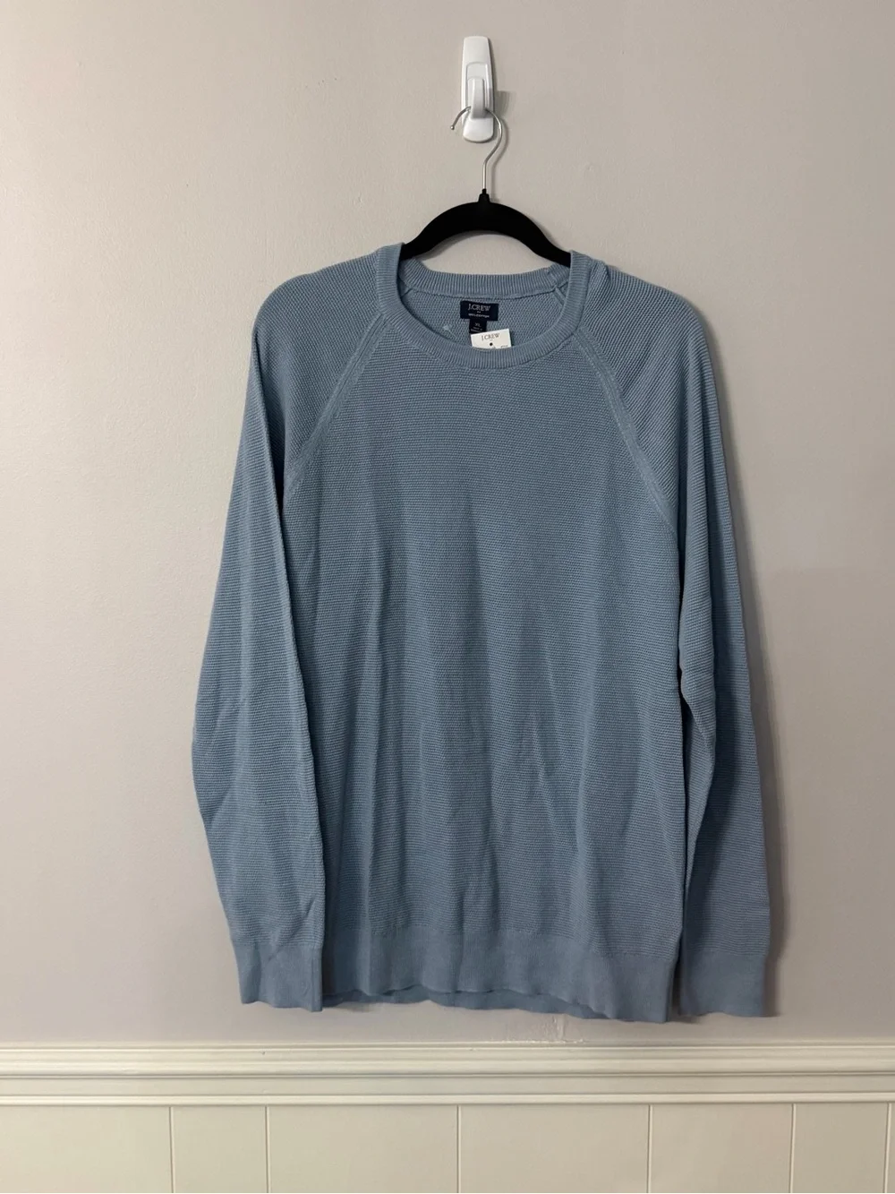 J. Crew Men’s Blue Long Sleeve 100% Cotton Knit Crewneck Sweater Sz XL NWT